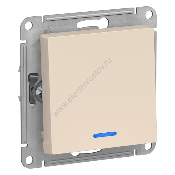 AtlasDesign Беж Выключатель 1-клавишный с подсветкой Schneider Electric