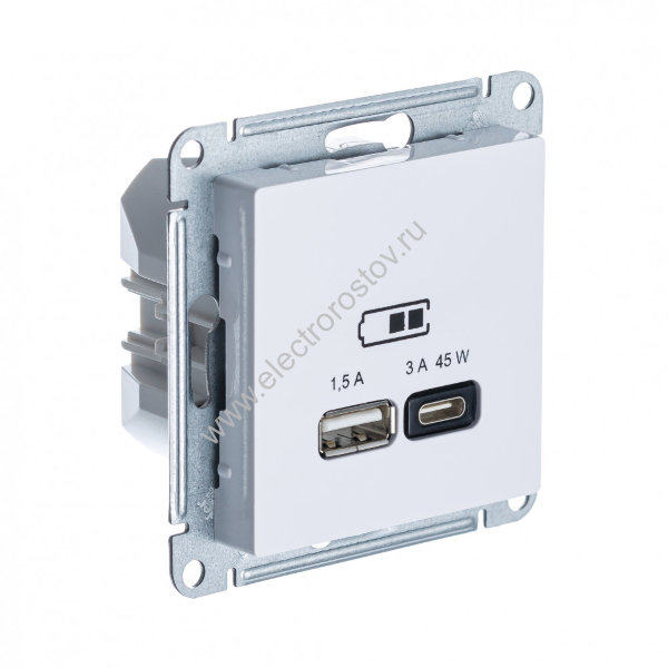 AtlasDesign Бел Розетка USB A+C, 45 Вт; 5В/1,5-3А Schneider Electric
