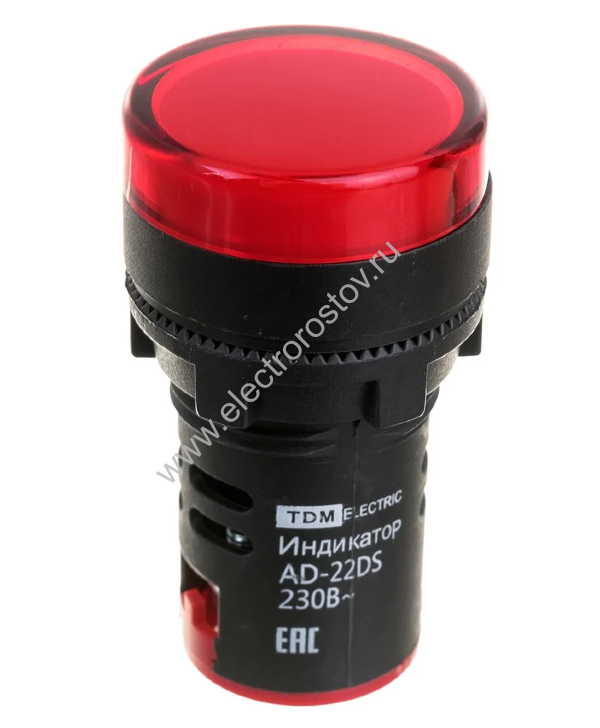 Лампа AD22DS(LED) матрица d22 мм красный 230В TDM
