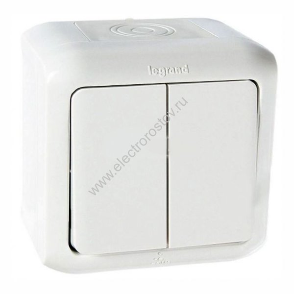 Quteo Белый IP44 Выключатель 2-клавишный Legrand