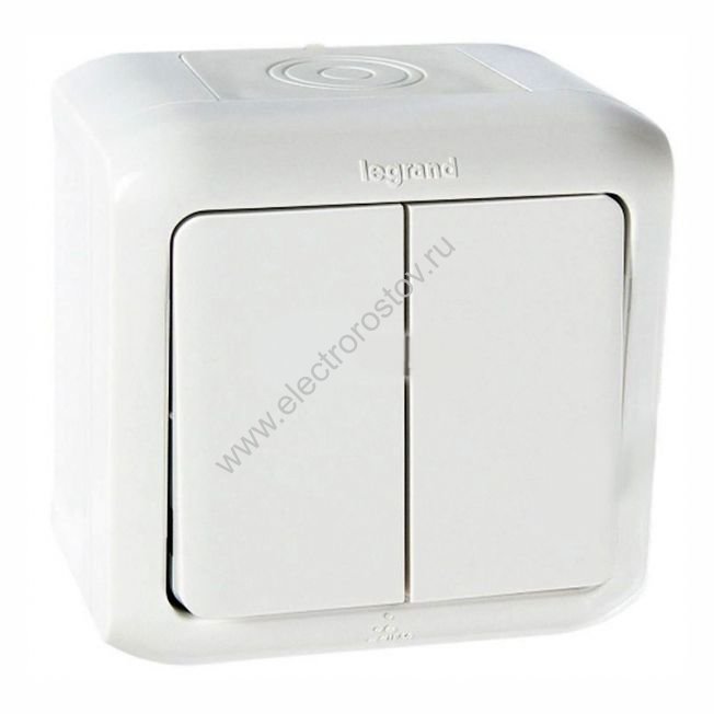 Quteo Белый IP44 Выключатель 2-клавишный Legrand