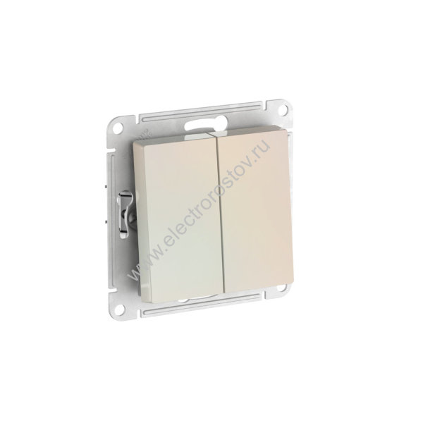 AtlasDesign Жемчуг Переключатель 2-клавишный c быстрозажим. клеммами Schneider Electric