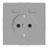Schneider Electric Merten D-Life Нержавеющая Сталь Розетка Schuko с 2 USB c зарядным устройством 2,4