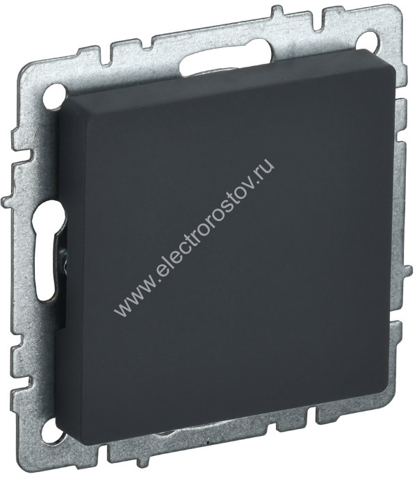 IEK BRITE BASE Графит Заглушка c суппортом МЗ10-БрГ