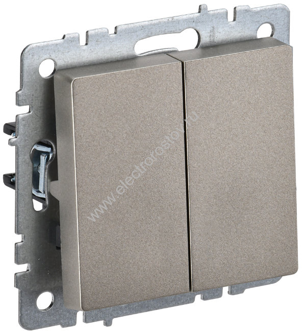 IEK BRITE BASE Шампань Выключатель 2-кл 10А ВС10-2-0-БрШ