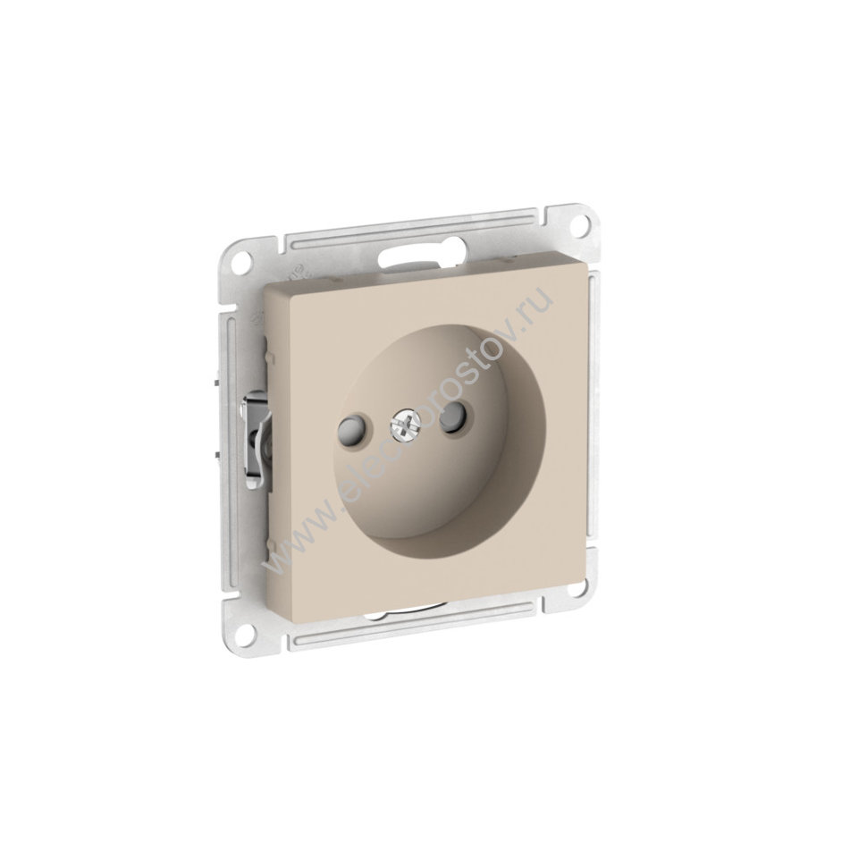 AtlasDesign Песочный Розетка 1-ая б/з со шторками с быстрозажим. клеммами Schneider Electric