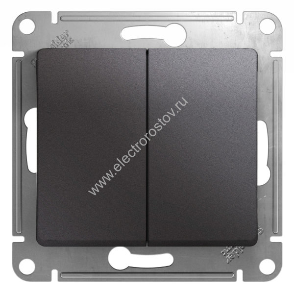 Glossa Графит Переключатель 2-клавишный Schneider Electric