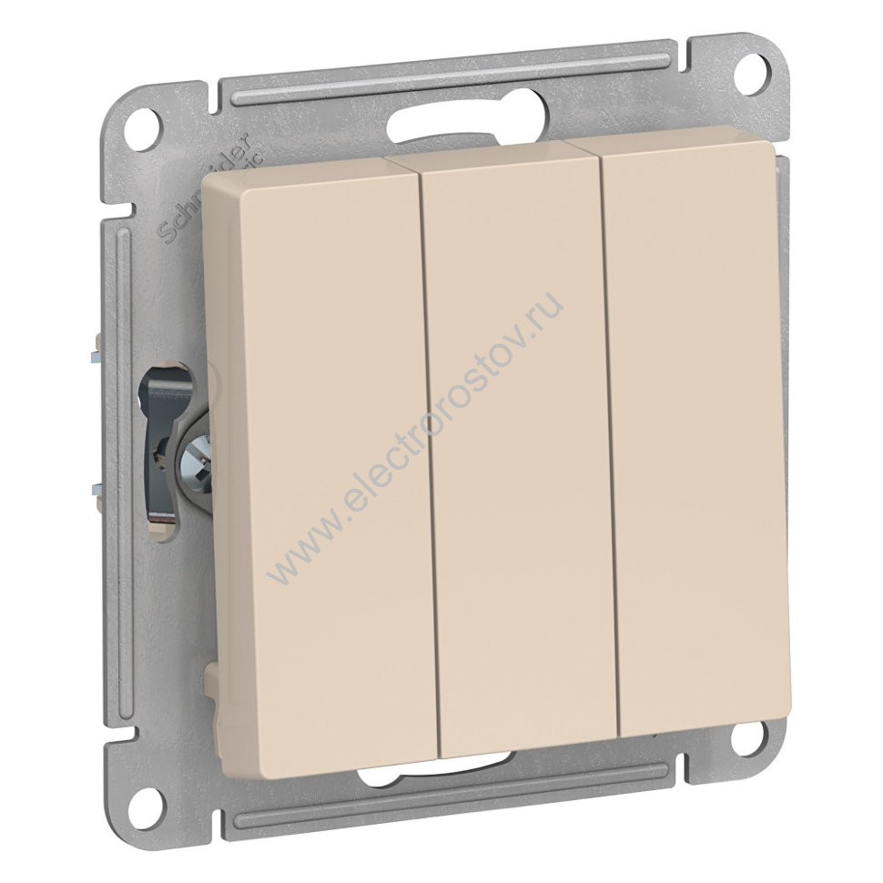 AtlasDesign Беж Выключатель 3-клавишный Schneider Electric