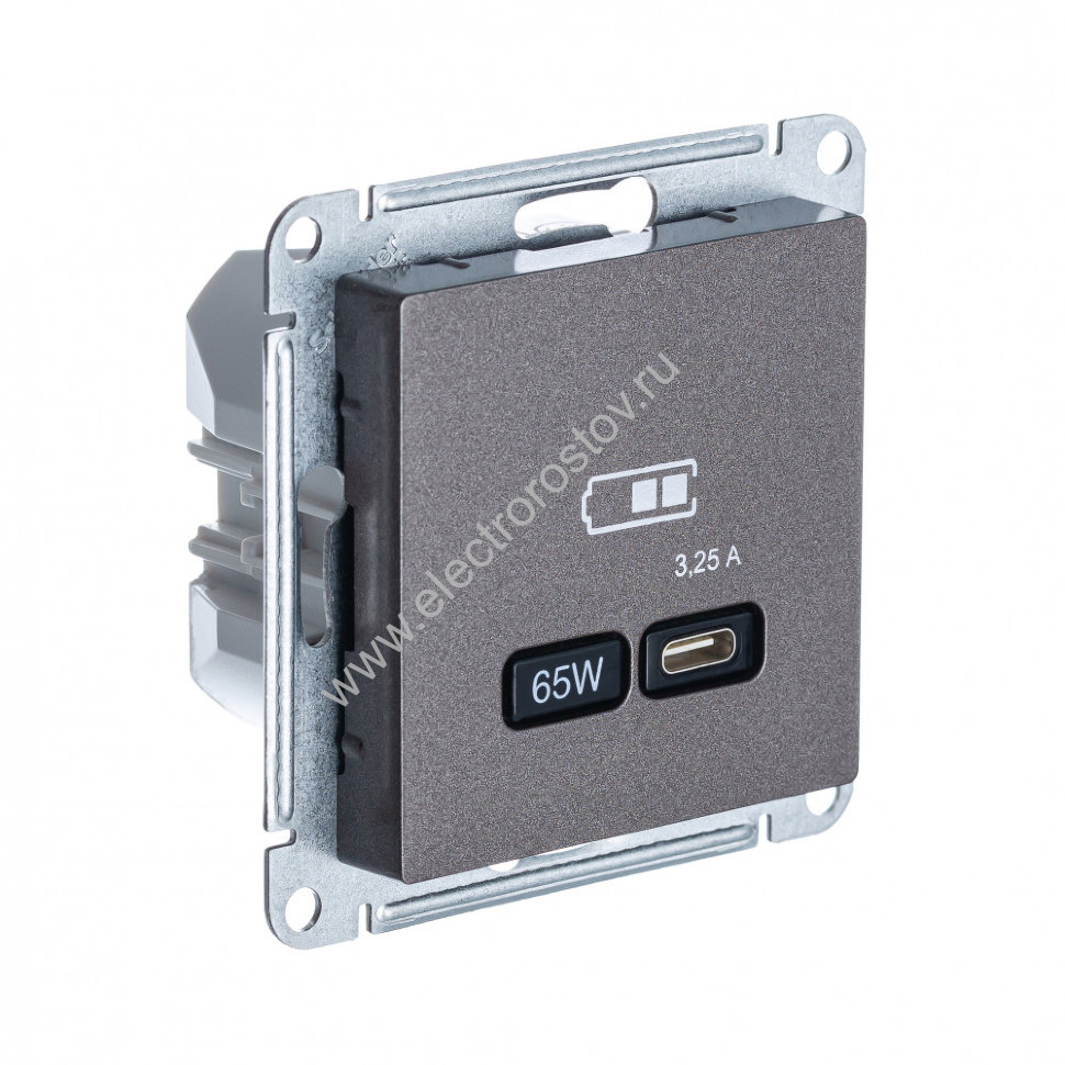 AtlasDesign Мокко Розетка USB C, 65Вт; 5-20В/3,25А Schneider Electric