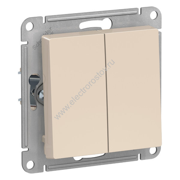 AtlasDesign Беж Выключатель с самовозвратом двойной Schneider Electric