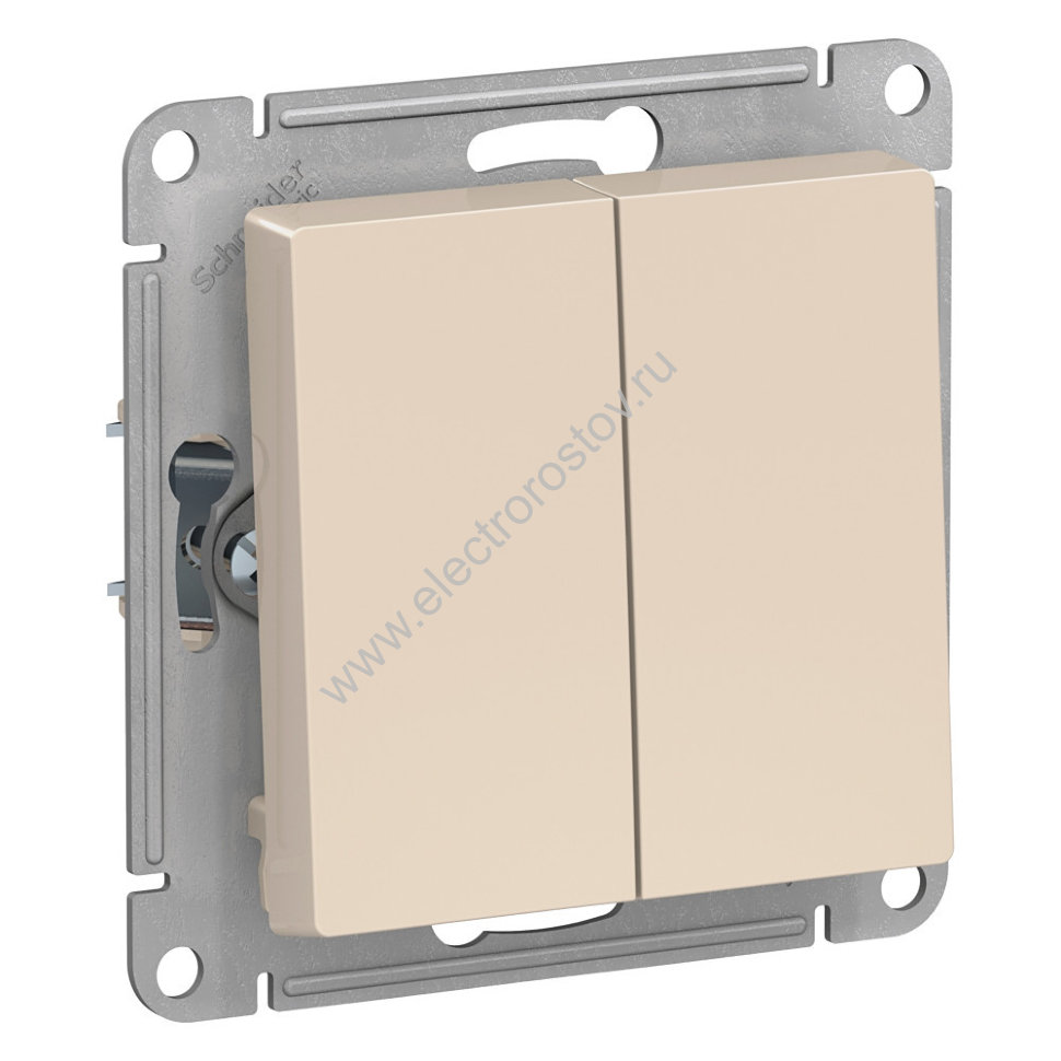 AtlasDesign Беж Выключатель с самовозвратом двойной Schneider Electric