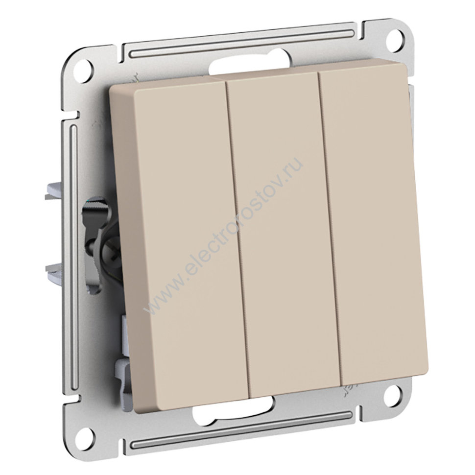 AtlasDesign Песочный Выключатель 3-клавишный Schneider Electric