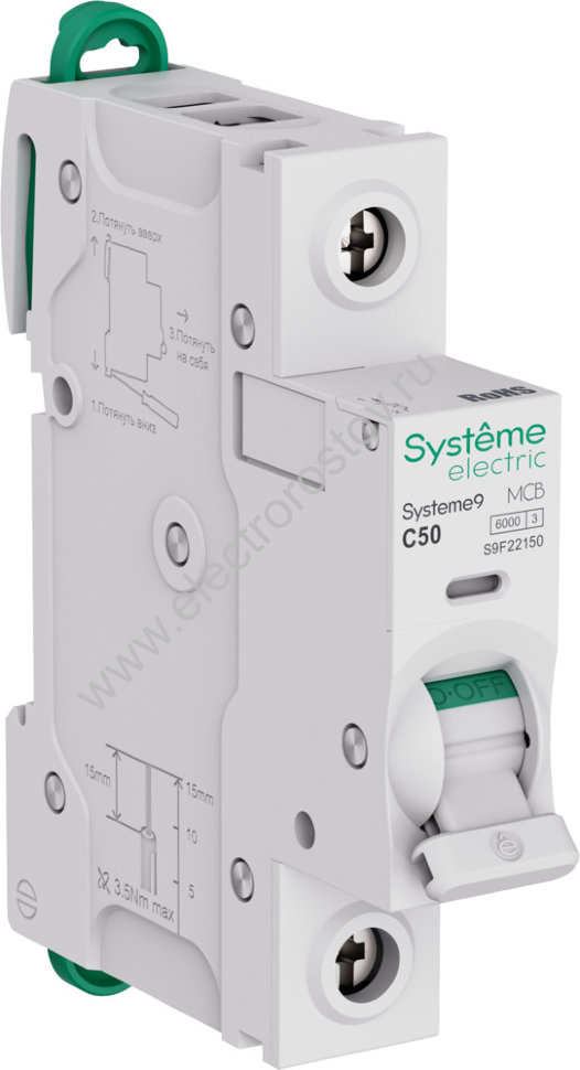 Systeme Electric Systeme9 Автоматический выключатель (АВ) C 50A 1P 6kA 230В