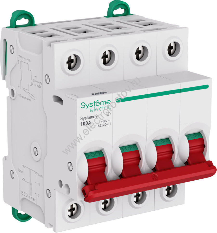 Systeme Electric Systeme9 Выключатель нагрузки (ВН) 4P 100A 400В